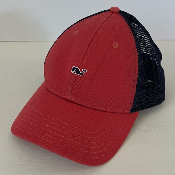 Vineyard Vines Red/Navy Trucker Hat SnapBack - Picture 2 of 5